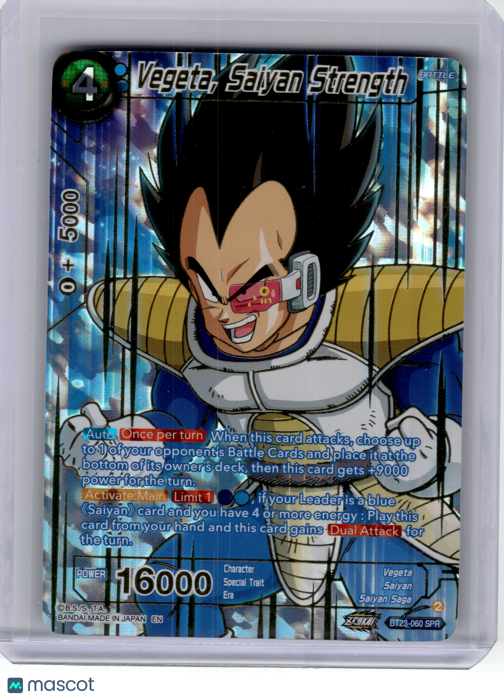 2023 DBS Card Game—Vegeta, Saiyan Strength #BT23-060 Perfect Combination—SR Foil