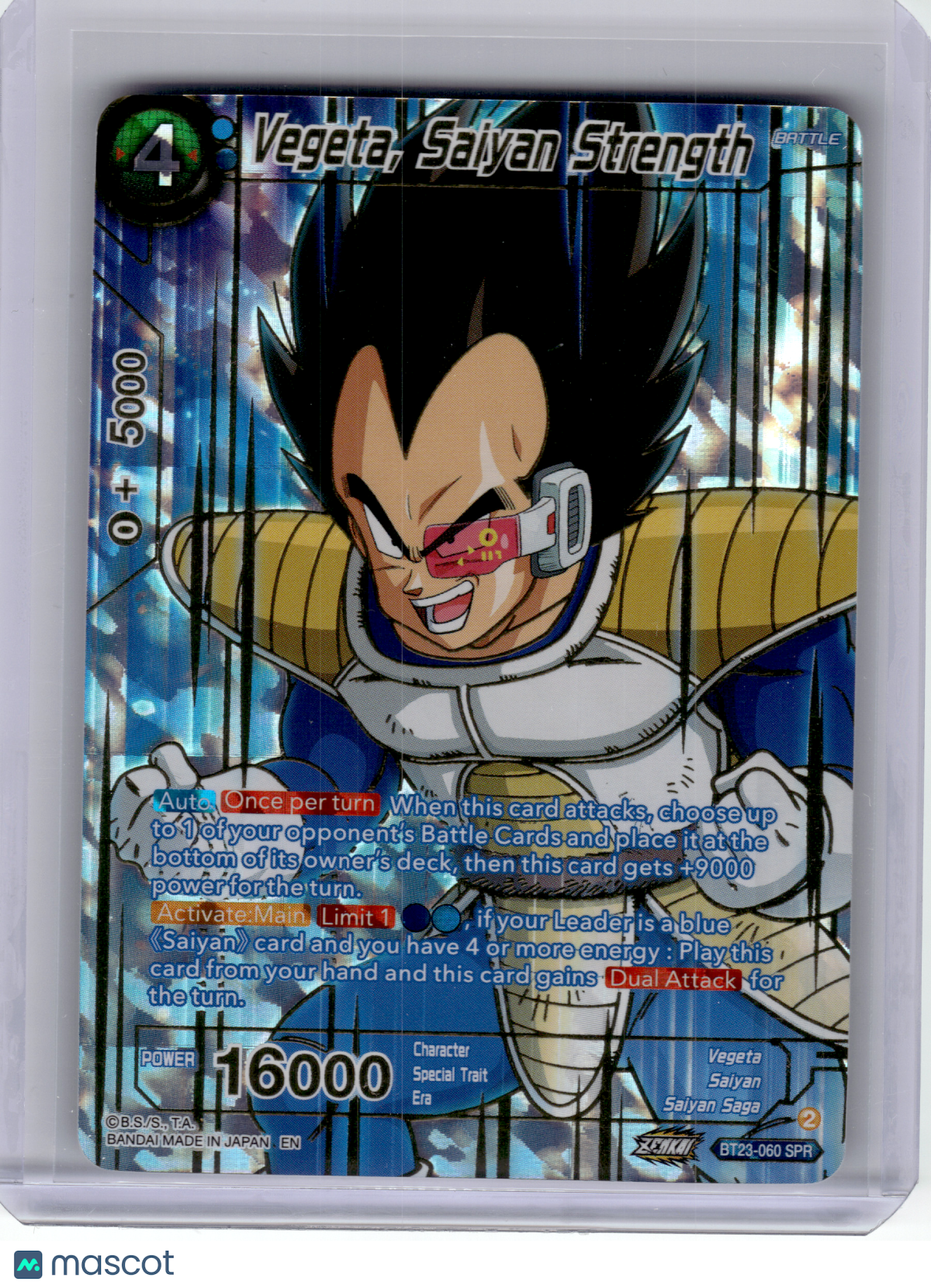 2023 DBS Card Game—Vegeta, Saiyan Strength #BT23-060 Perfect Combination—SR Foil