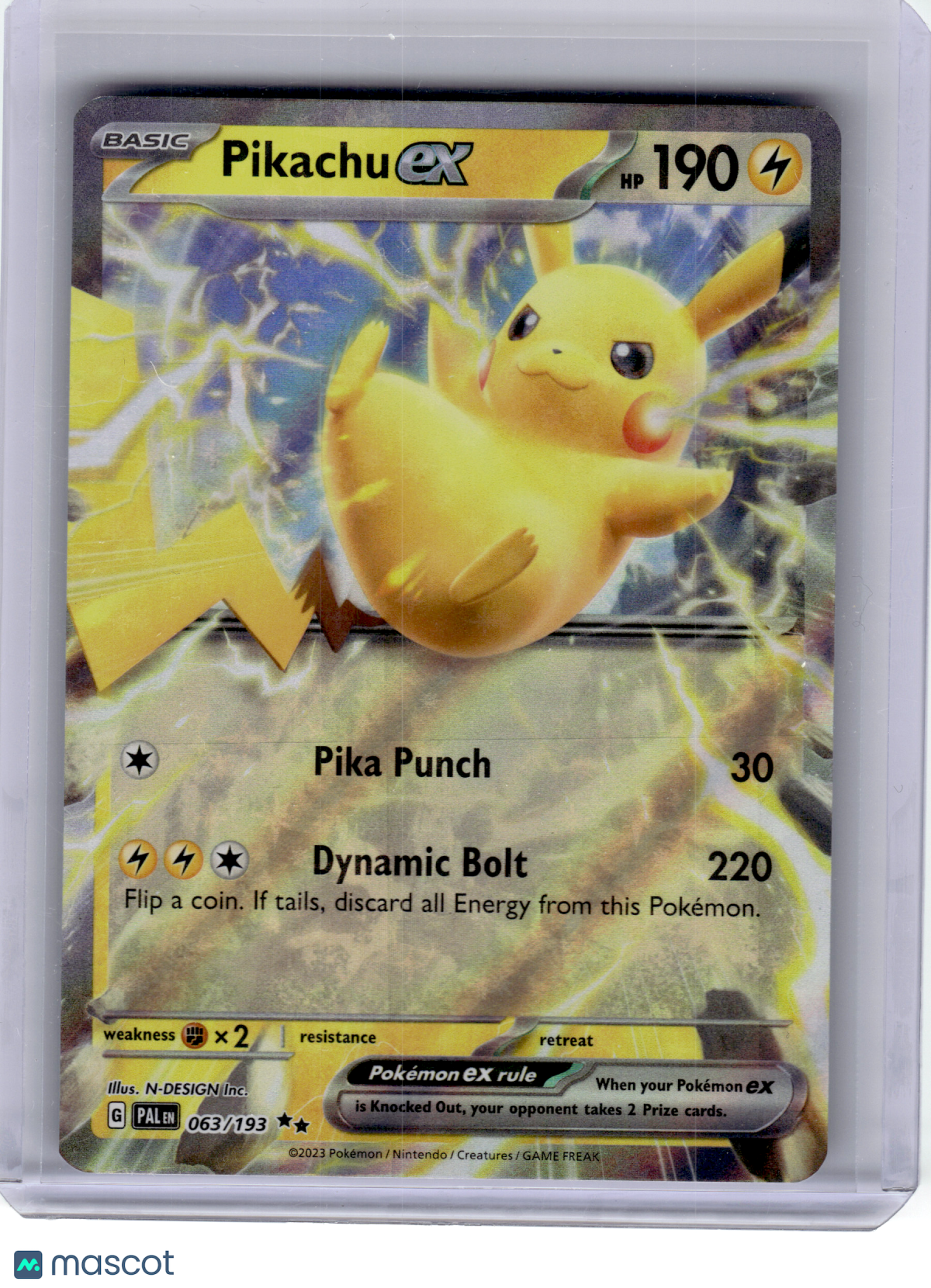 2023 Pokemon—Pikachu ex #63 Paldea Evolved—Double Rare Holo [Lightly Played]