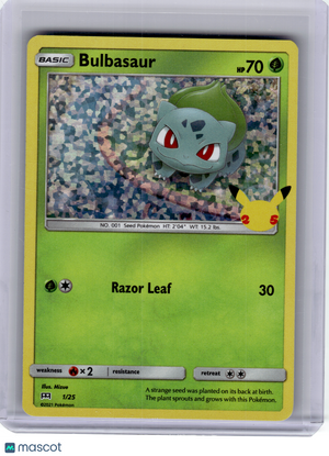 2021 Pokemon—Bulbasaur #1 Celebrations: Classic Collection—Rare Holo [LP]