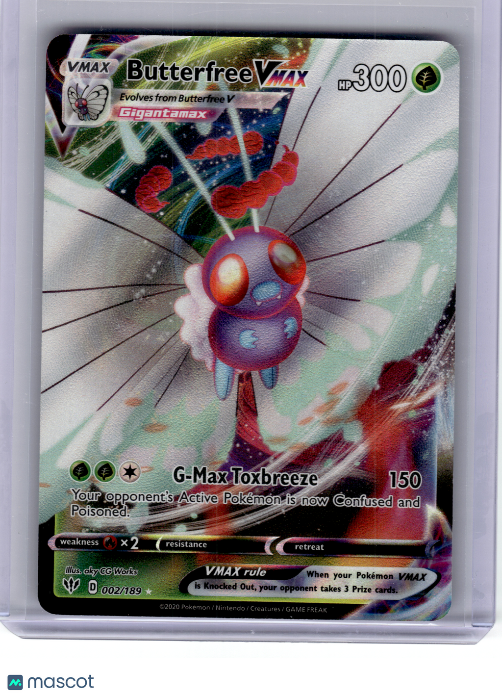 2020 Pokemon—Butterfree VMAX #2 Darkness Ablaze—Ultra Rare Holo