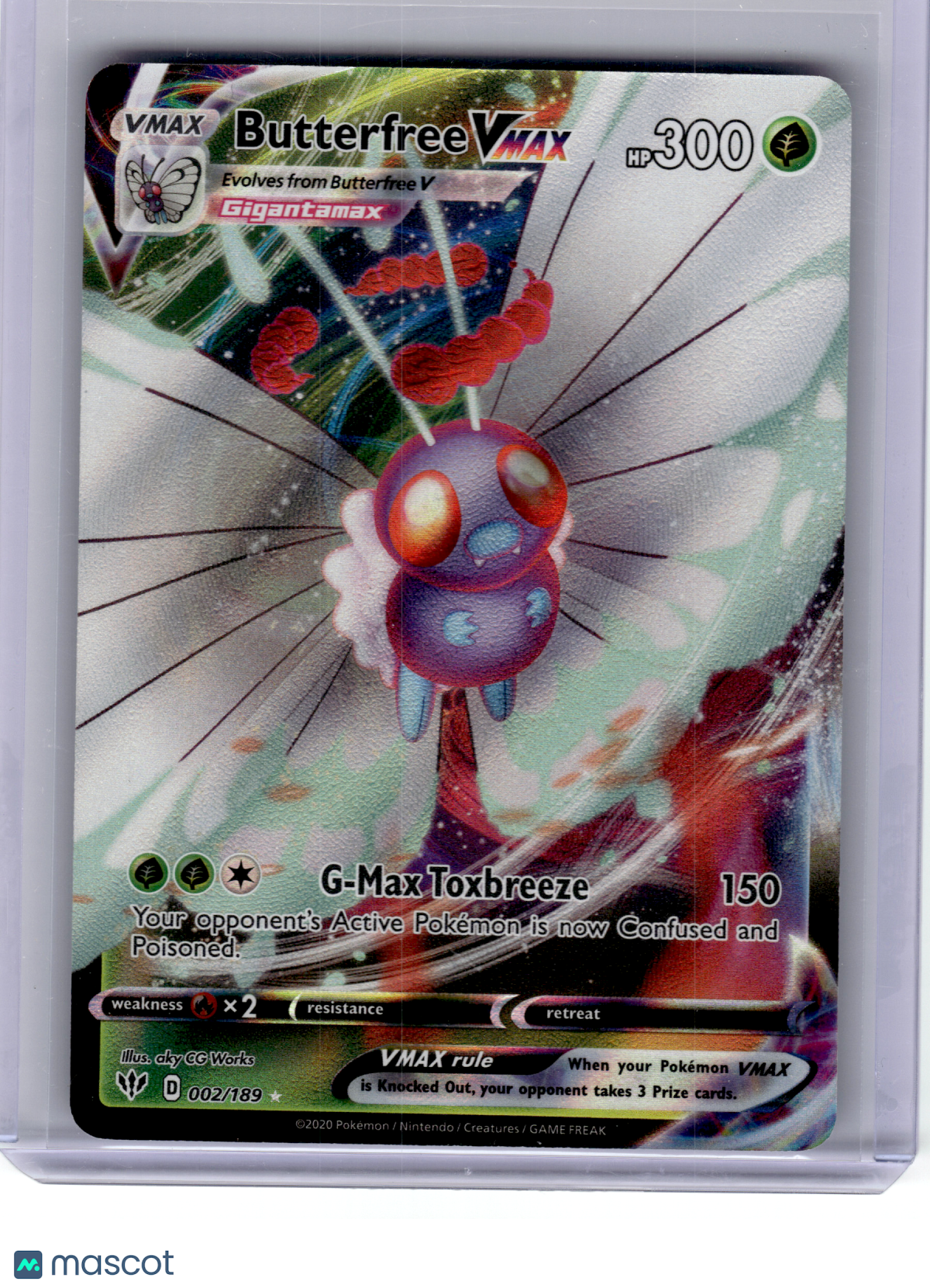 2020 Pokemon—Butterfree VMAX #2 Darkness Ablaze—Ultra Rare Holo