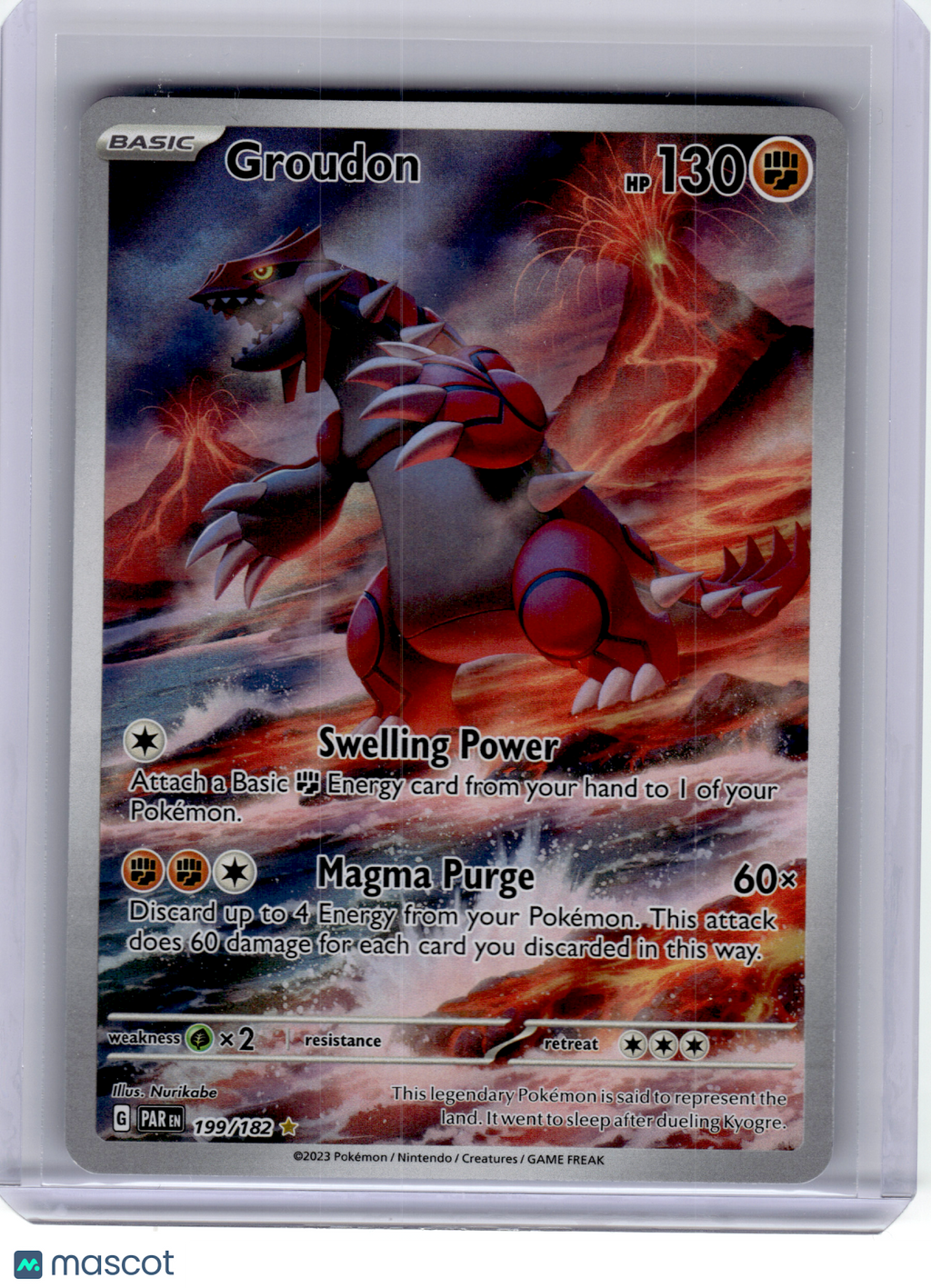 2023 Pokemon—Groudon #199 Paradox Rift—Illustration Rare Holo
