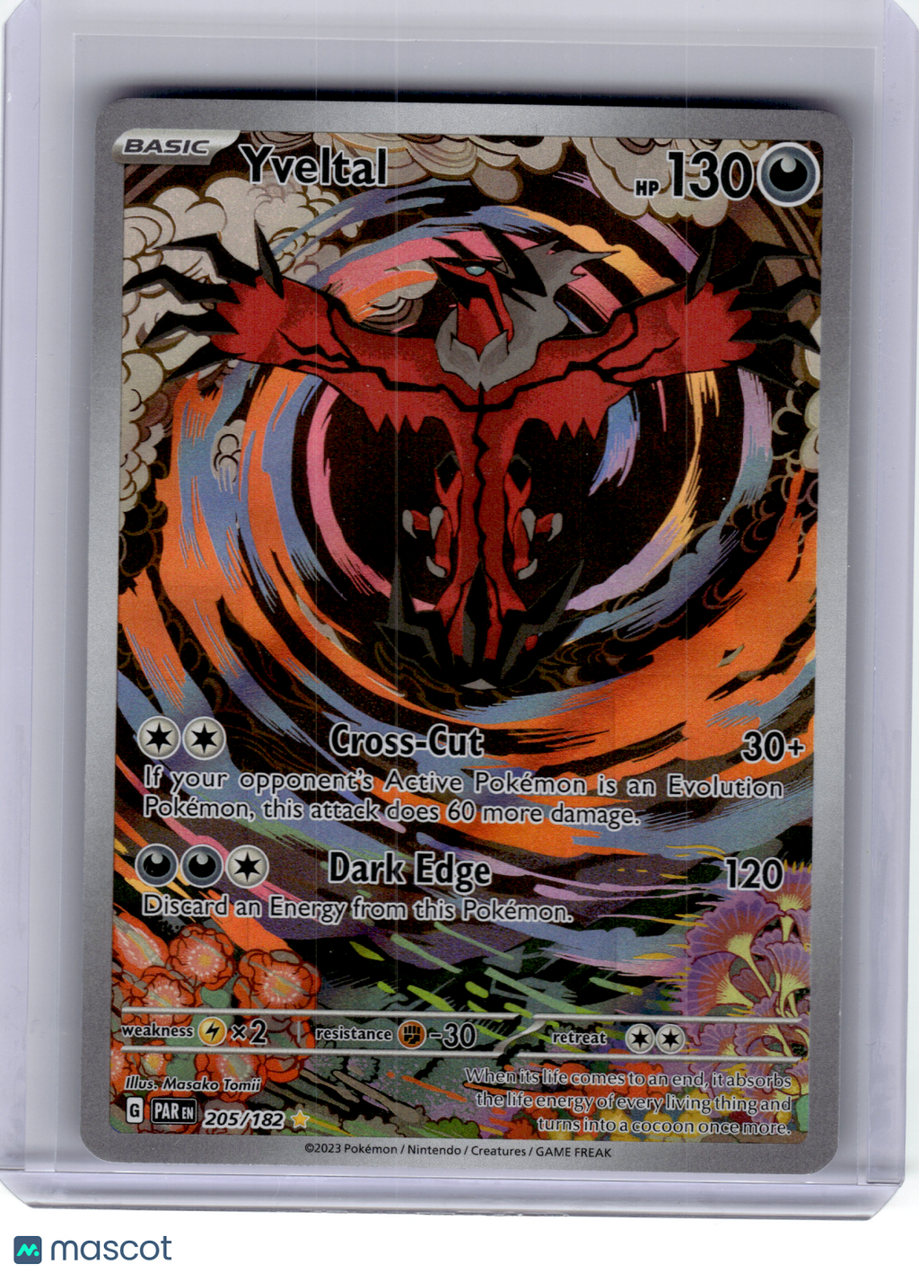 2023 Pokemon—Yveltal #205 Paradox Rift—Illustration Rare Holo