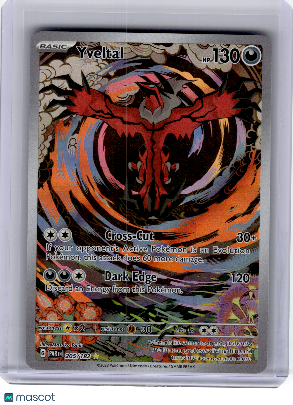 2023 Pokemon—Yveltal #205 Paradox Rift—Illustration Rare Holo