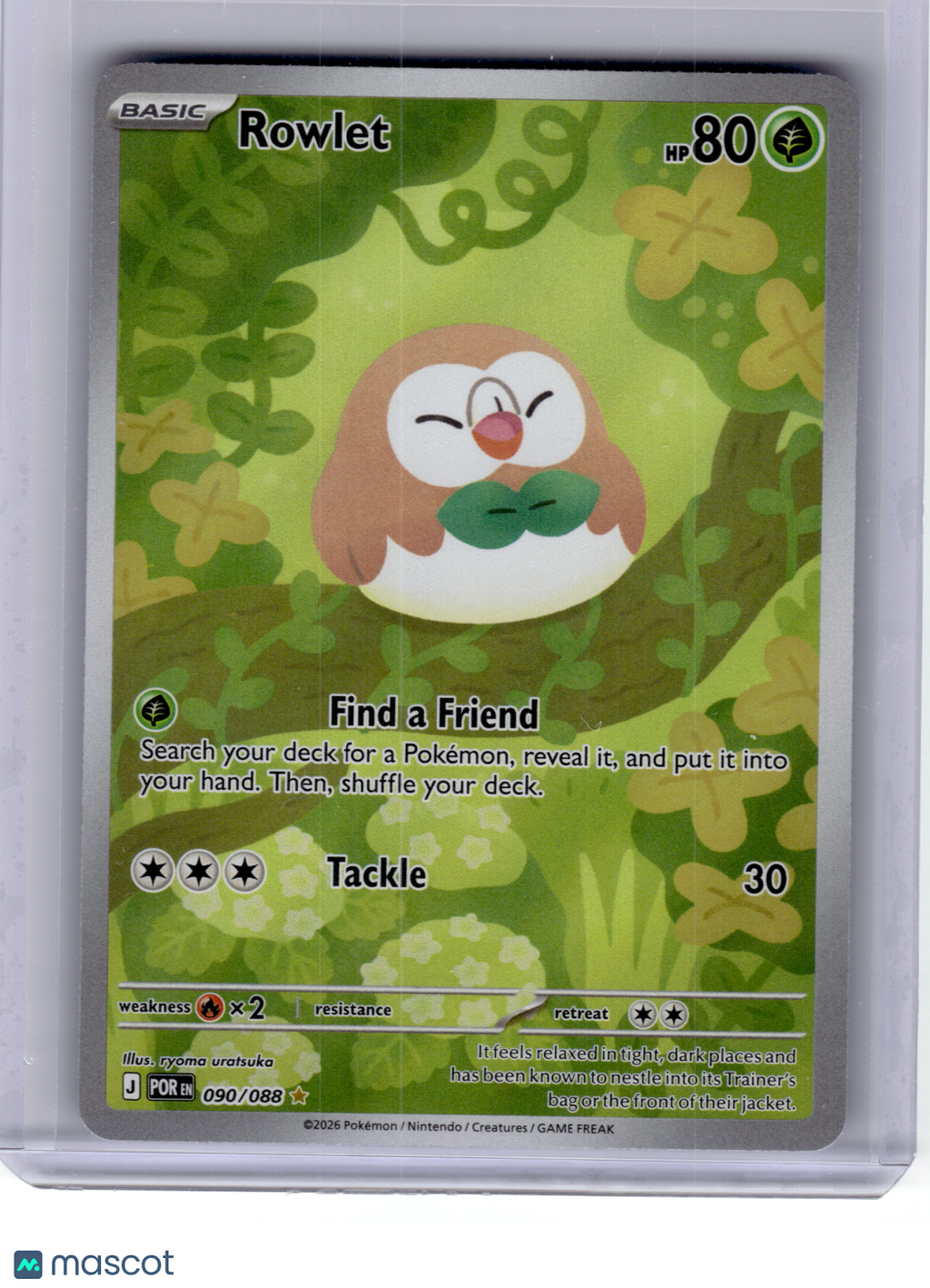 2026 Pokemon—Rowlet #90 Perfect Order—Illustration Rare Holo