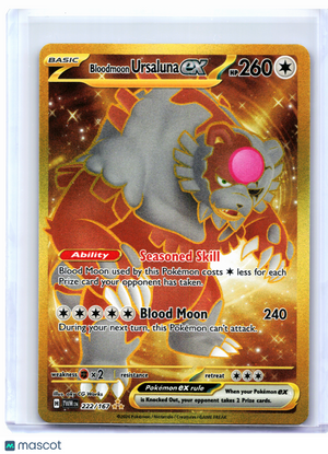 2024 Pokemon—Bloodmoon Ursaluna ex #222/167 Twilight Masquerade—Hyper Rare Holo