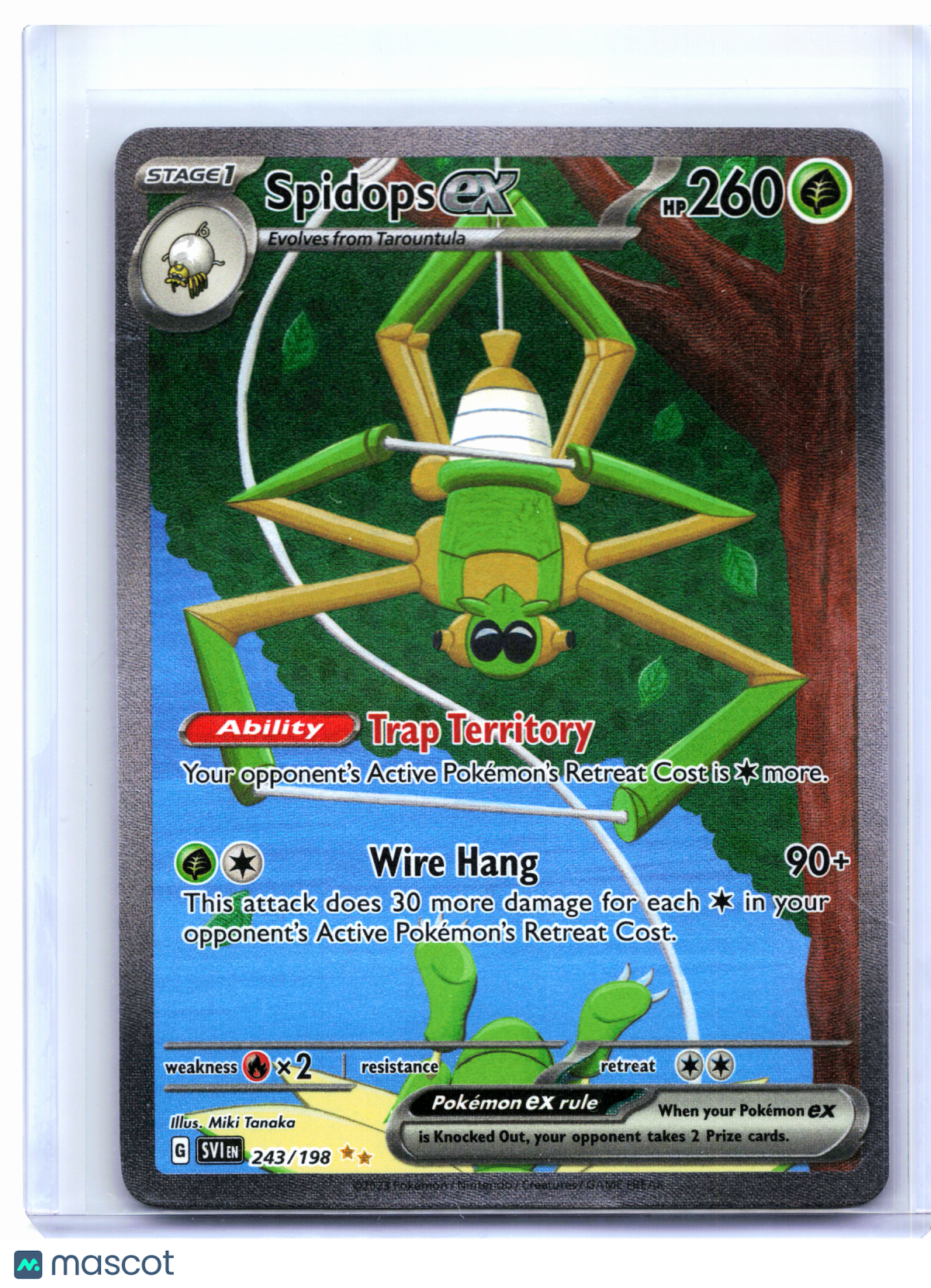 2023 Pokemon—Spidops ex #243/198 Scarlet & Violet Base Set—SIR Holo