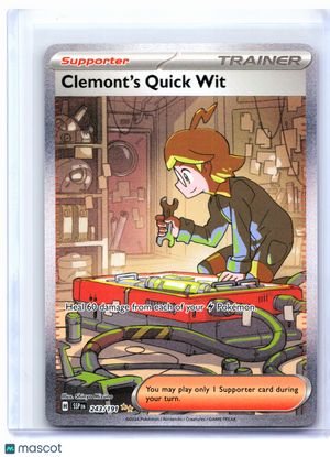 2024 Pokemon—Clemont's Quick Wit #243/191 Surging Sparks—SIR Holo