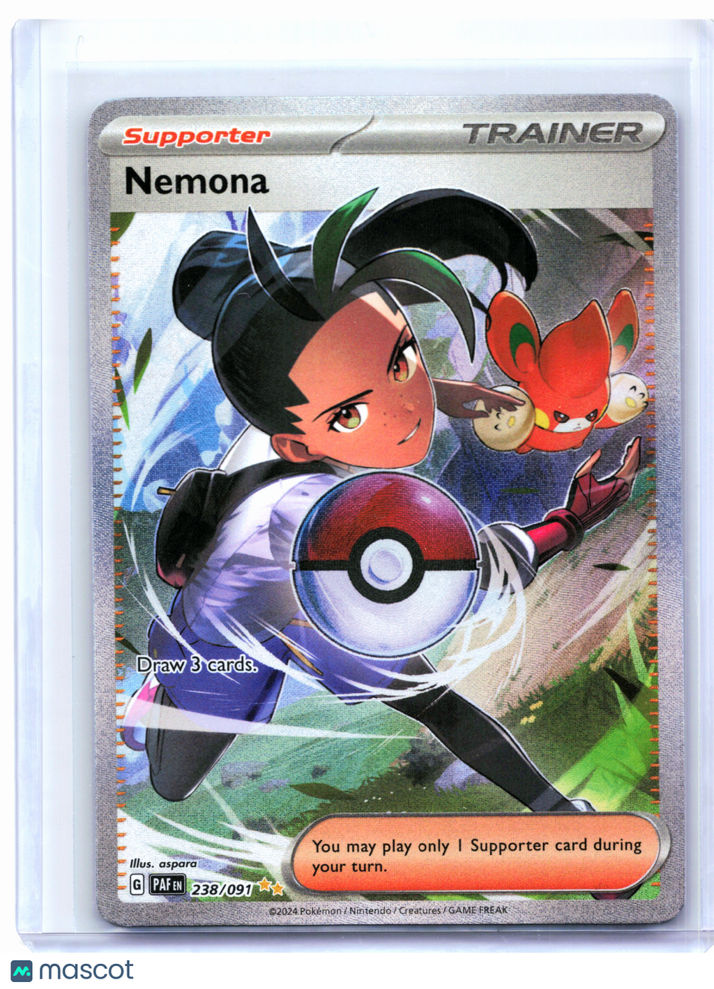 2024 Pokemon—Nemona #238/091 Paldean Fates—Special Illustration Rare Holo