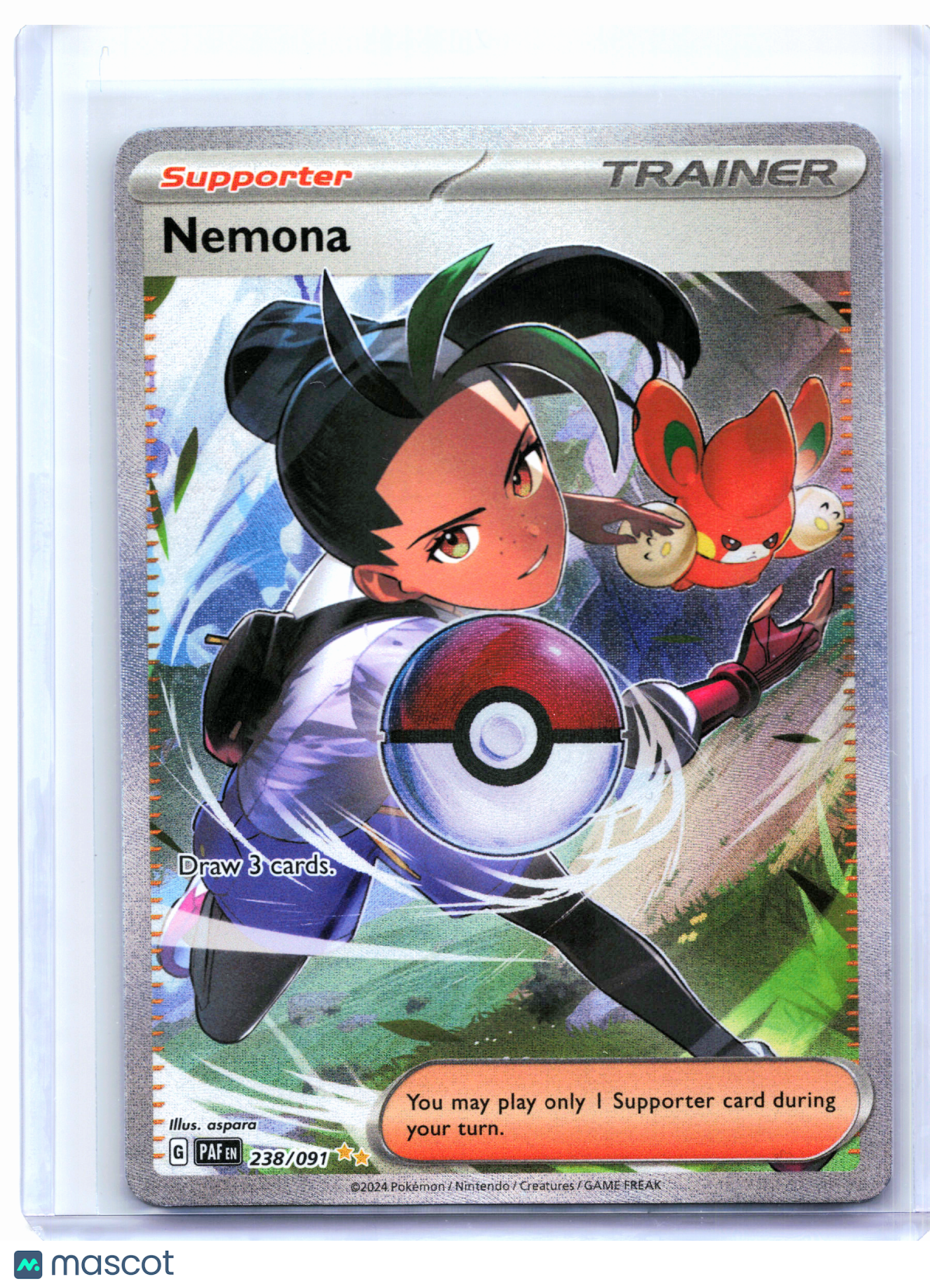 2024 Pokemon—Nemona #238/091 Paldean Fates—Special Illustration Rare Holo