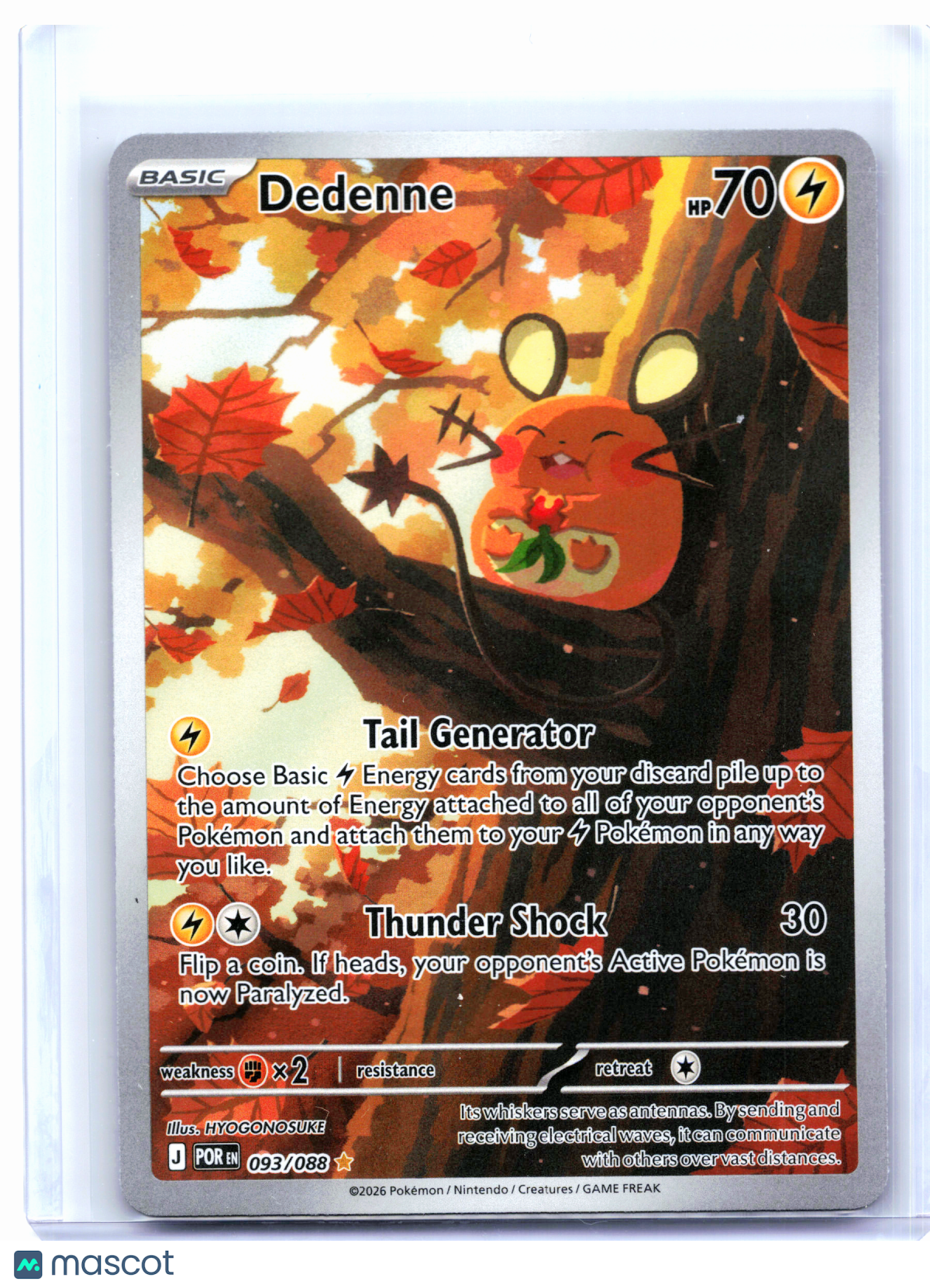 2026 Pokemon—Dedenne #093/088 Perfect Order—Illustration Rare Holo