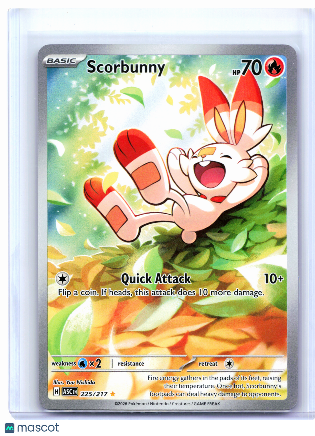 2026 Pokemon—Scorbunny #225/217 Ascended Heroes—Illustration Rare Holo
