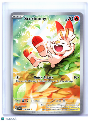 2026 Pokemon—Scorbunny #225/217 Ascended Heroes—Illustration Rare Holo