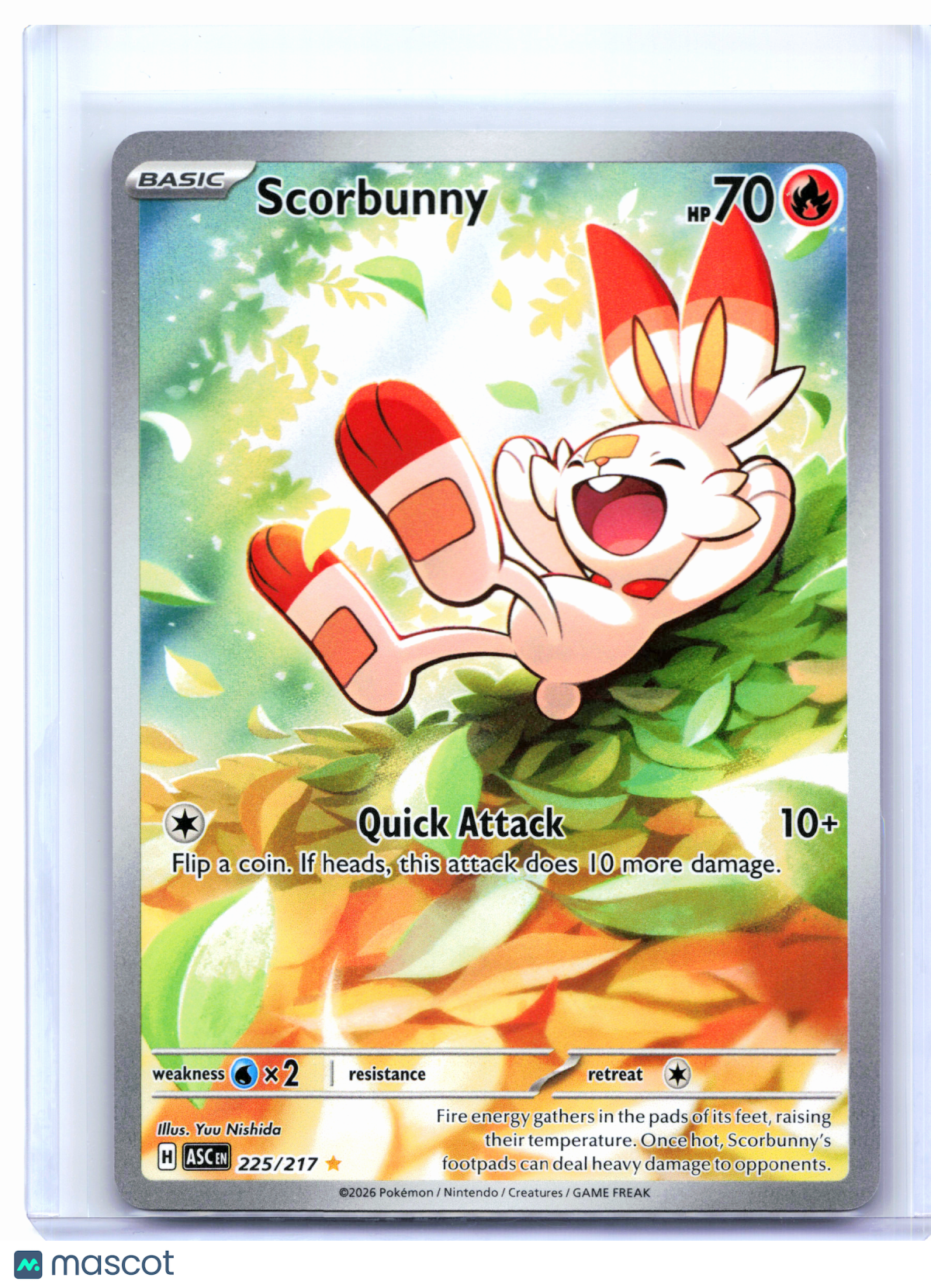 2026 Pokemon—Scorbunny #225/217 Ascended Heroes—Illustration Rare Holo