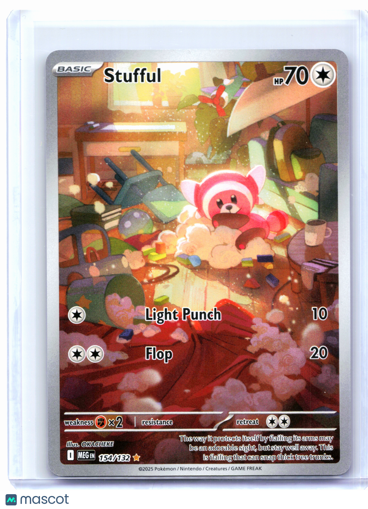 2025 Pokemon—Stufful #154/132 Mega Evolution Base Set—Illustration Rare Holo