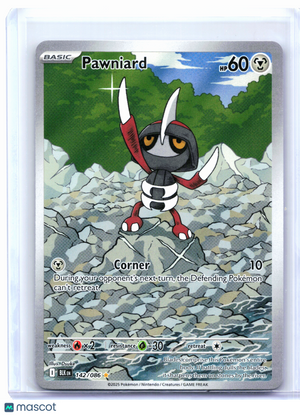 2025 Pokemon—Pawniard #142/086 Black Bolt—Illustration Rare Holo