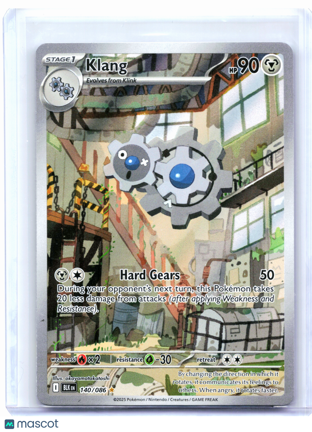 2025 Pokemon—Klang #140/086 Black Bolt—Illustration Rare Holo