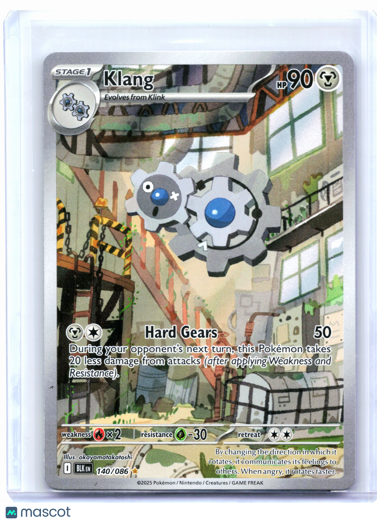 2025 Pokemon—Klang #140/086 Black Bolt—Illustration Rare Holo