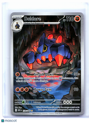 2025 Pokemon—Boldore #128/086 White Flare—Illustration Rare Holo