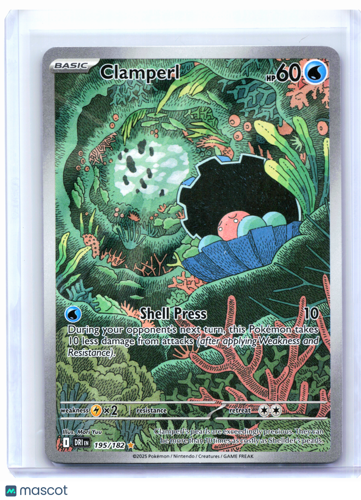 2025 Pokemon—Clamperl #195/182 Destined Rivals—Illustration Rare Holo