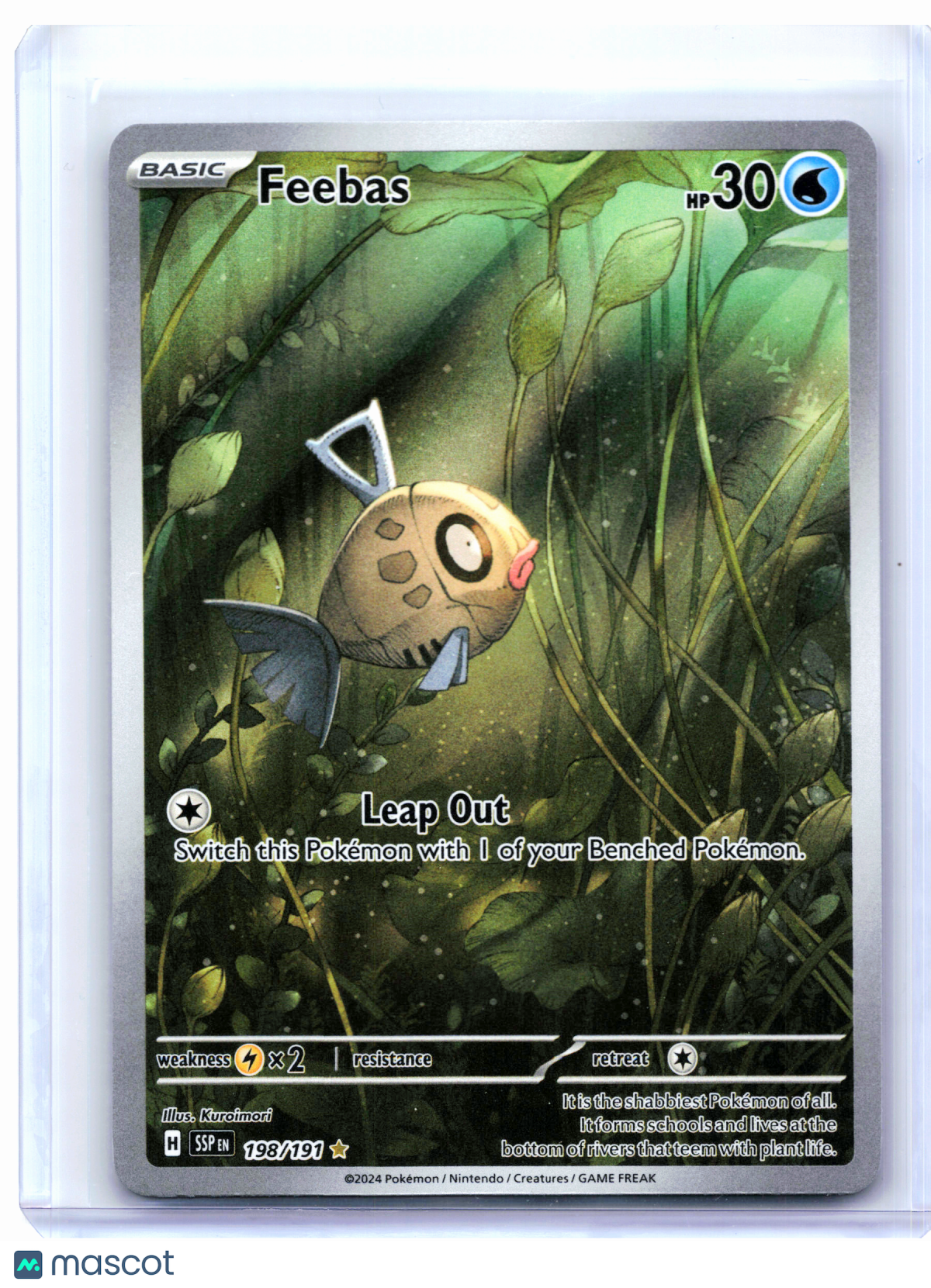 2024 Pokemon—Feebas #198/191 Surging Sparks—Illustration Rare Holo