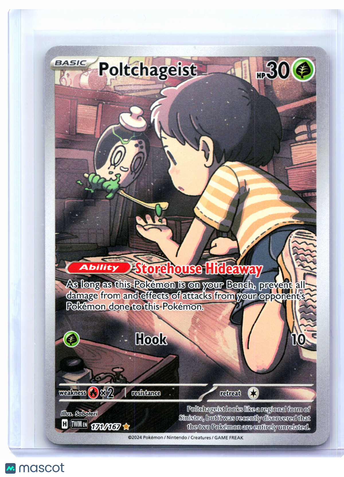 2024 Pokemon—Poltchageist #171/167 Twilight Masquerade—Illustration Rare Holo