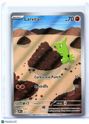 2023 Pokemon—Larvitar #203/197 Obsidian Flames—Illustration Rare Holo