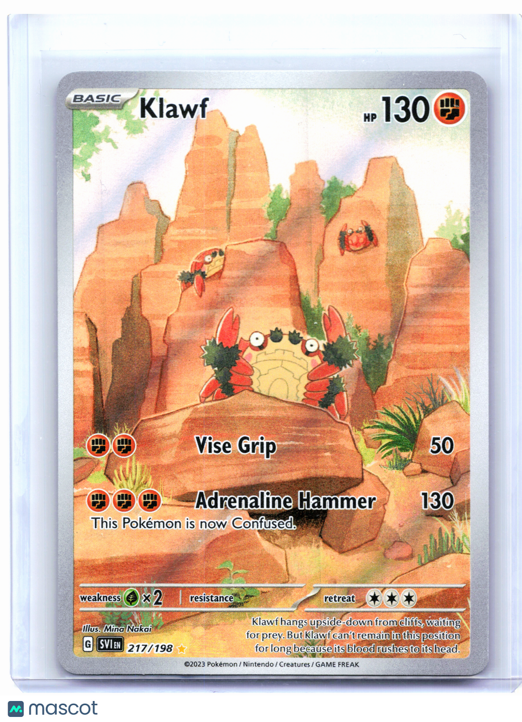 2023 Pokemon—Klawf #217/198 Scarlet & Violet Base Set—Illustration Rare Holo
