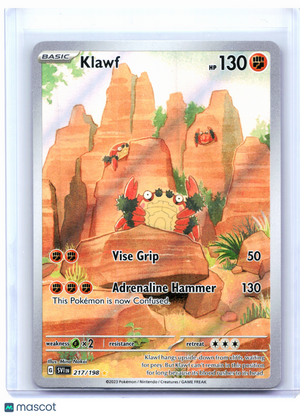 2023 Pokemon—Klawf #217/198 Scarlet & Violet Base Set—Illustration Rare Holo