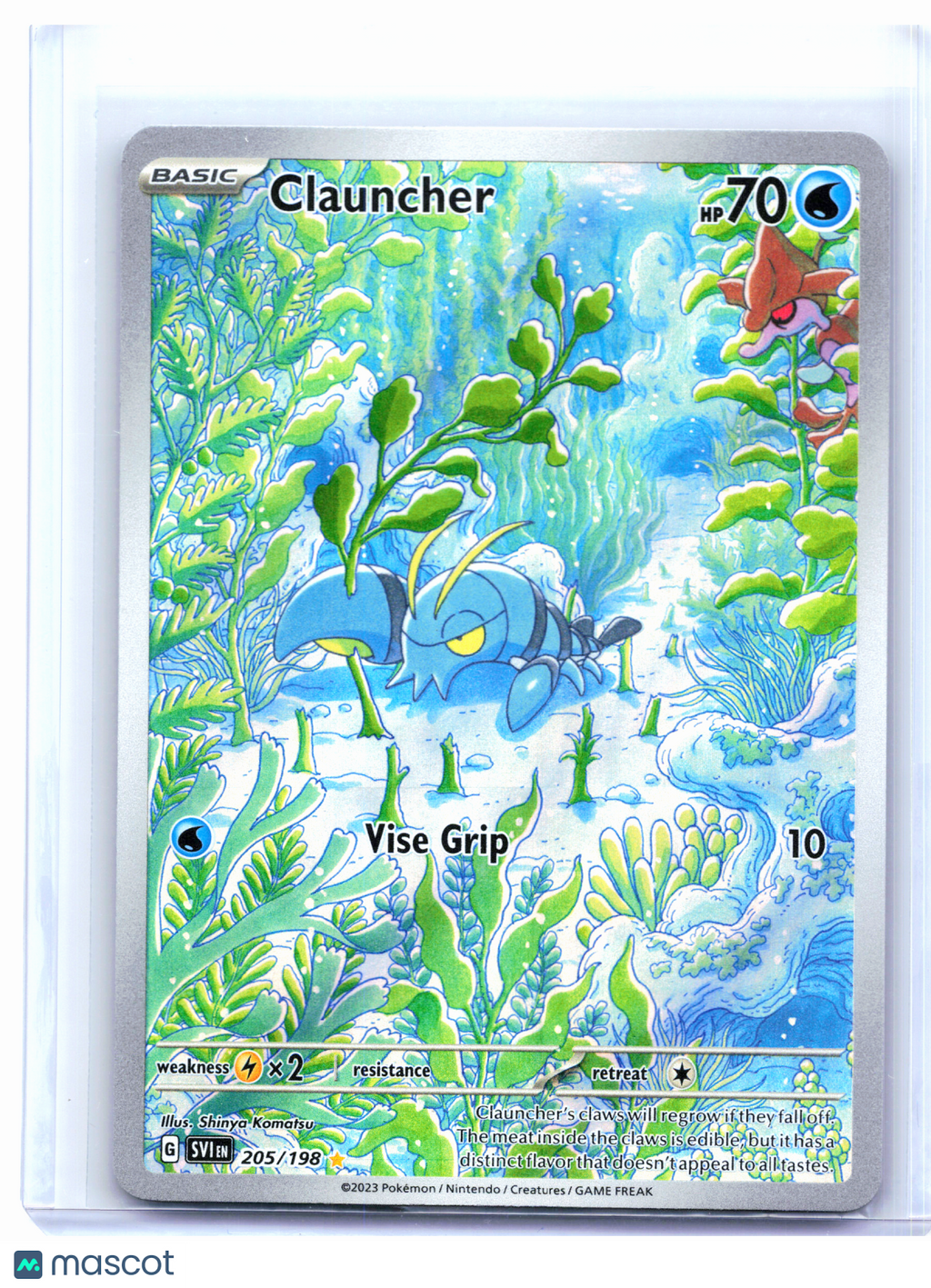 2023 Pokemon—Clauncher #205/198 Scarlet & Violet Base Set—Illustration Rare Holo