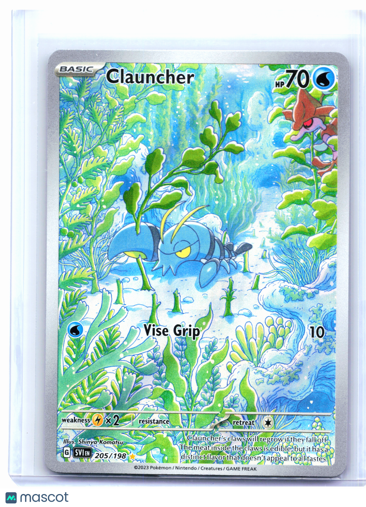 2023 Pokemon—Clauncher #205/198 Scarlet & Violet Base Set—Illustration Rare Holo