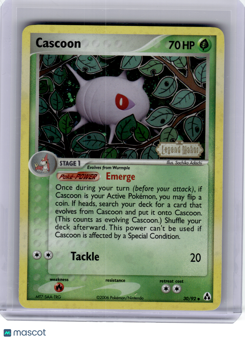 2006 Pokemon—Cascoon #30 EX Legend Maker—Uncommon Reverse Holo [Lightly Played]