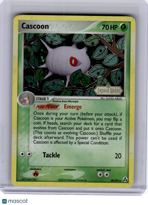 2006 Pokemon—Cascoon #30 EX Legend Maker—Uncommon Reverse Holo [Lightly Played]