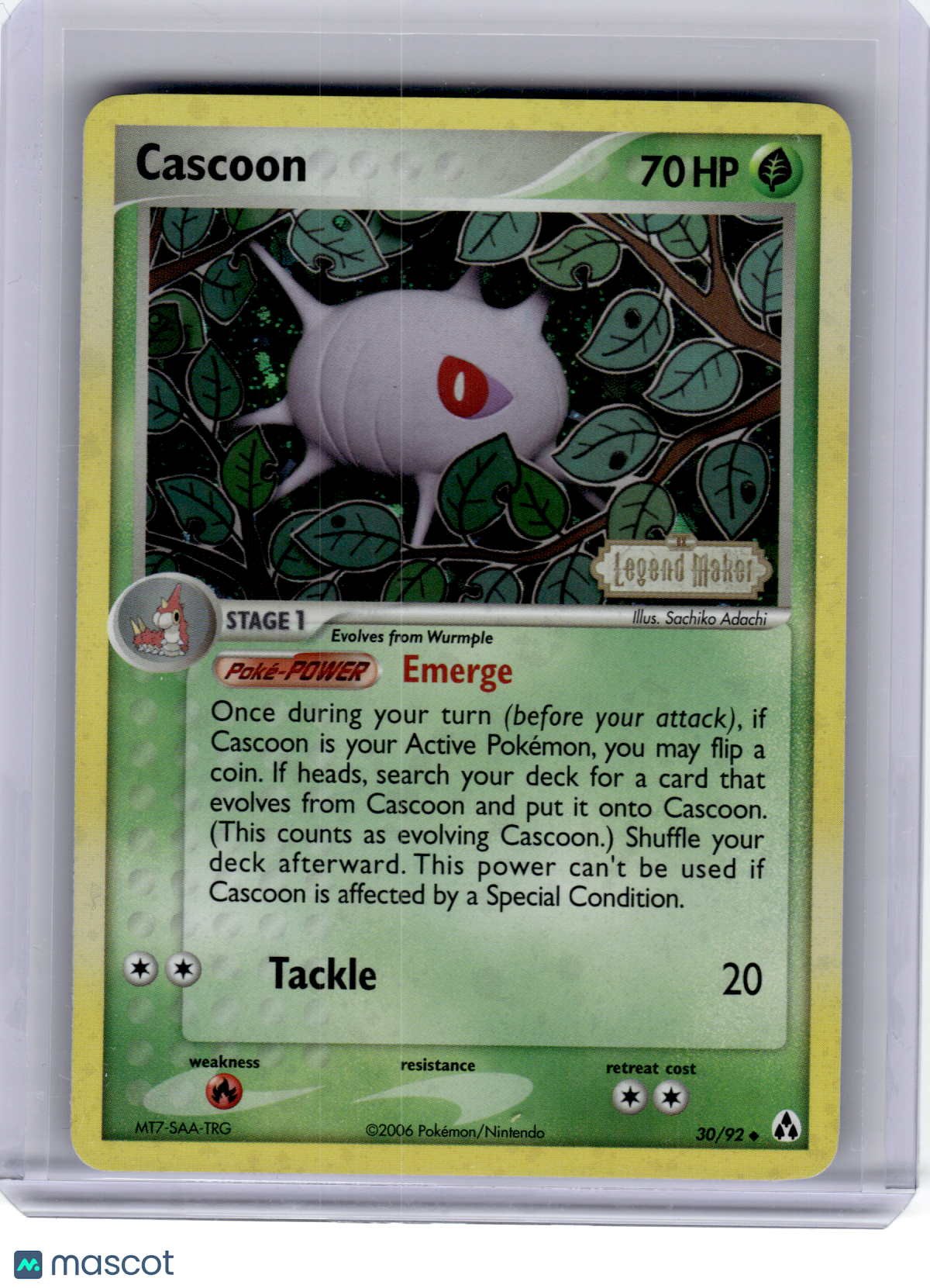 2006 Pokemon—Cascoon #30 EX Legend Maker—Uncommon Reverse Holo [Lightly Played]