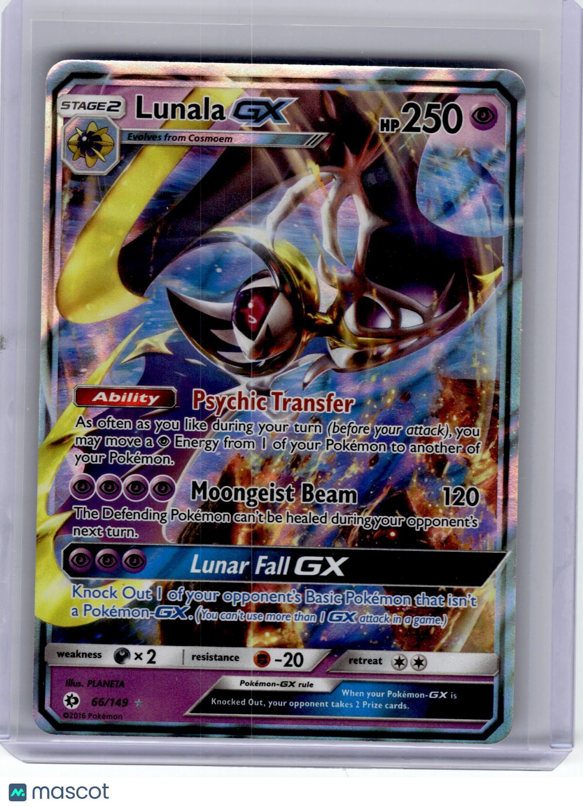 2017 Pokemon—Lunala GX #66 Sun & Moon—Ultra Rare Holo