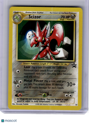 2001 Pokemon—Scizor #33 Wizards of the Coast—Black Star Promo Non-Holo [Damage]