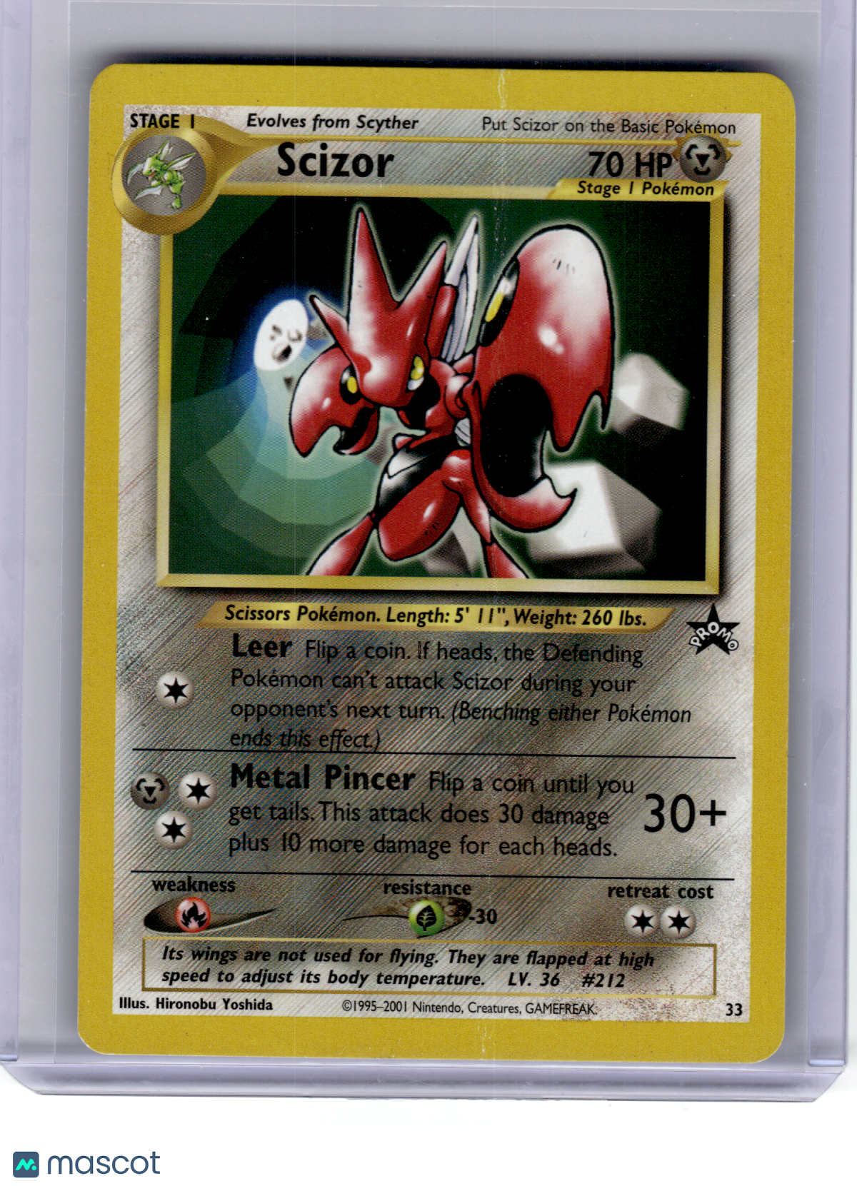 2001 Pokemon—Scizor #33 Wizards of the Coast—Black Star Promo Non-Holo [Damage]