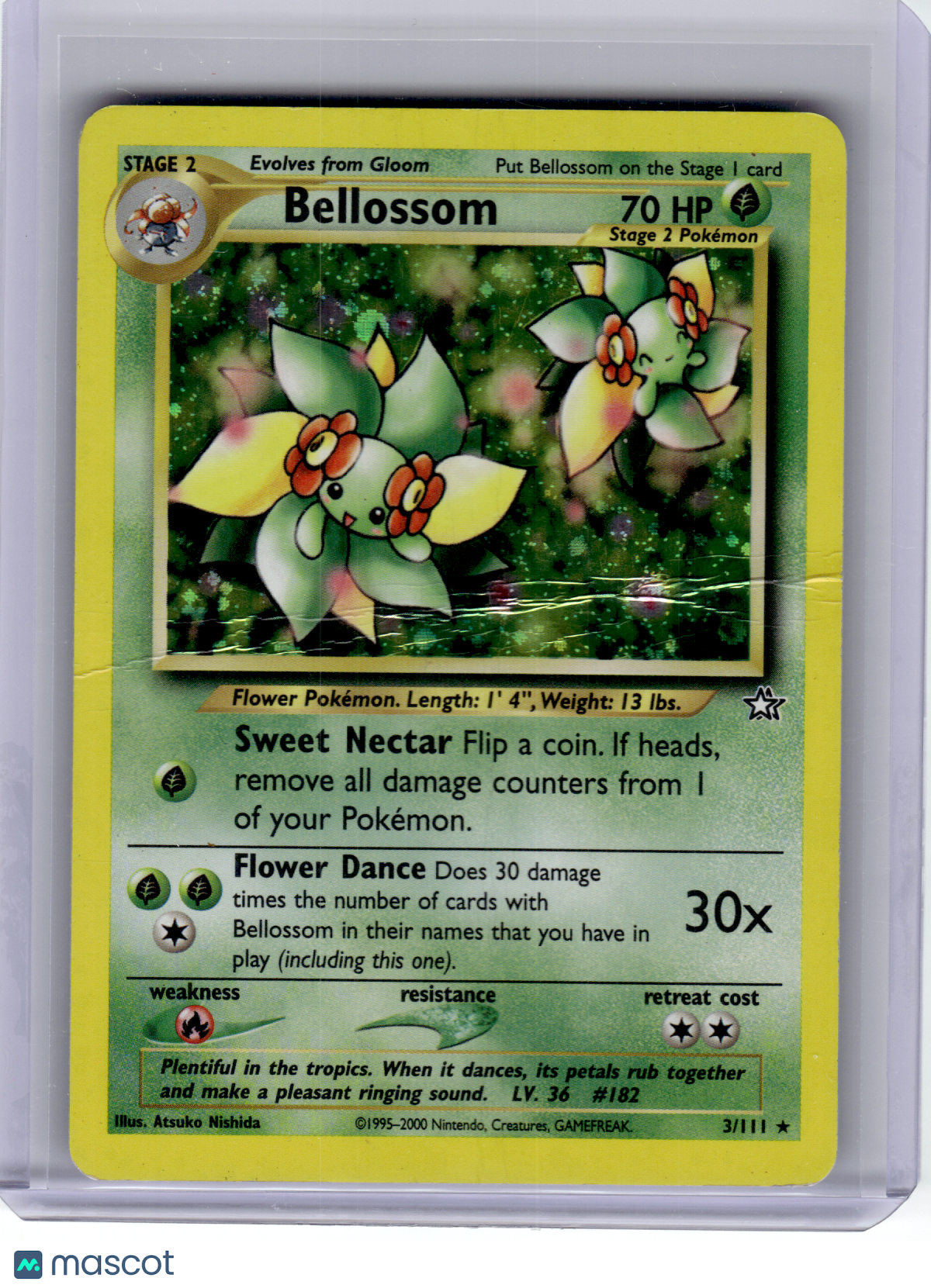 2000 Pokemon—Bellossom #3 Neo Genesis—Rare Holo [Damage]