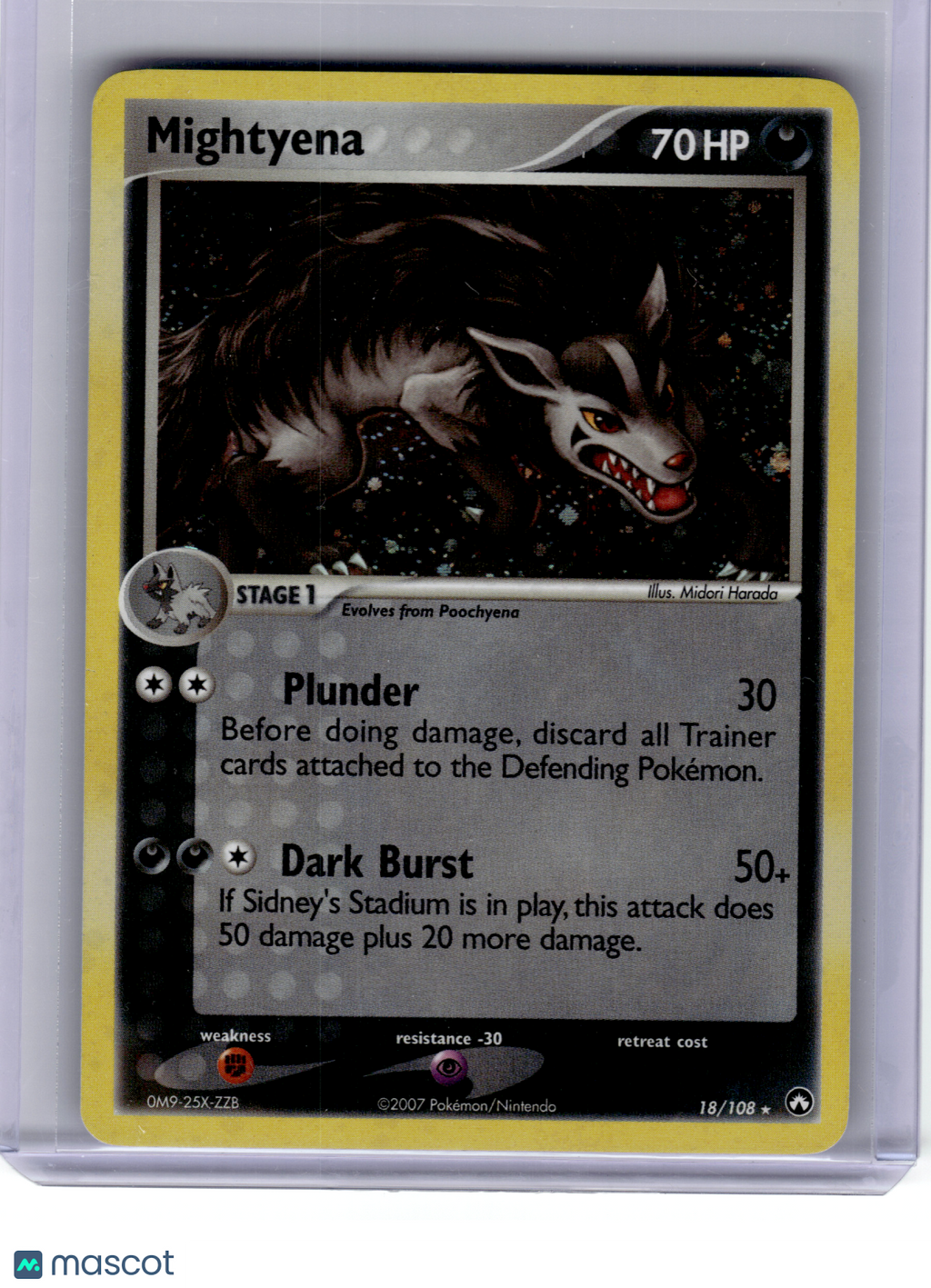 2007 Pokemon—Mightyena #18 EX Power Keepers—Rare Holo [Lightly Played]
