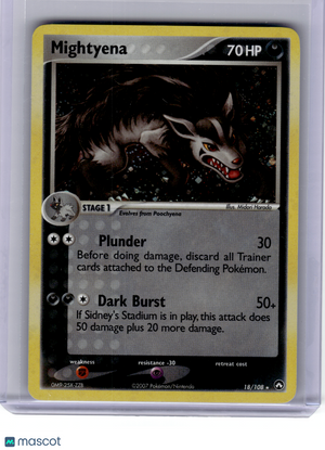 2007 Pokemon—Mightyena #18 EX Power Keepers—Rare Holo [Lightly Played]