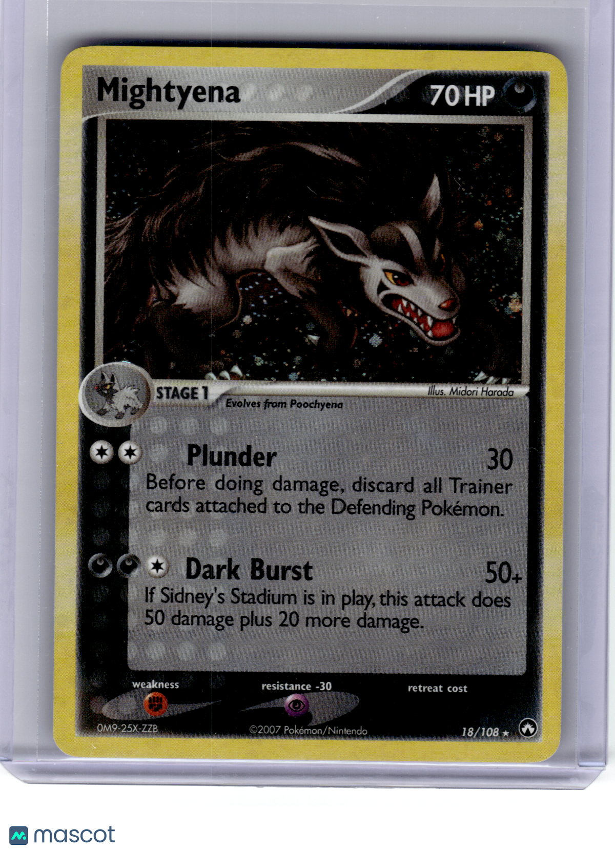 2007 Pokemon—Mightyena #18 EX Power Keepers—Rare Holo [Lightly Played]