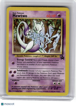 2000 Pokemon—Mewtwo #12 Wizards of the Coast—Black Star Promo Non-Holo [HP]