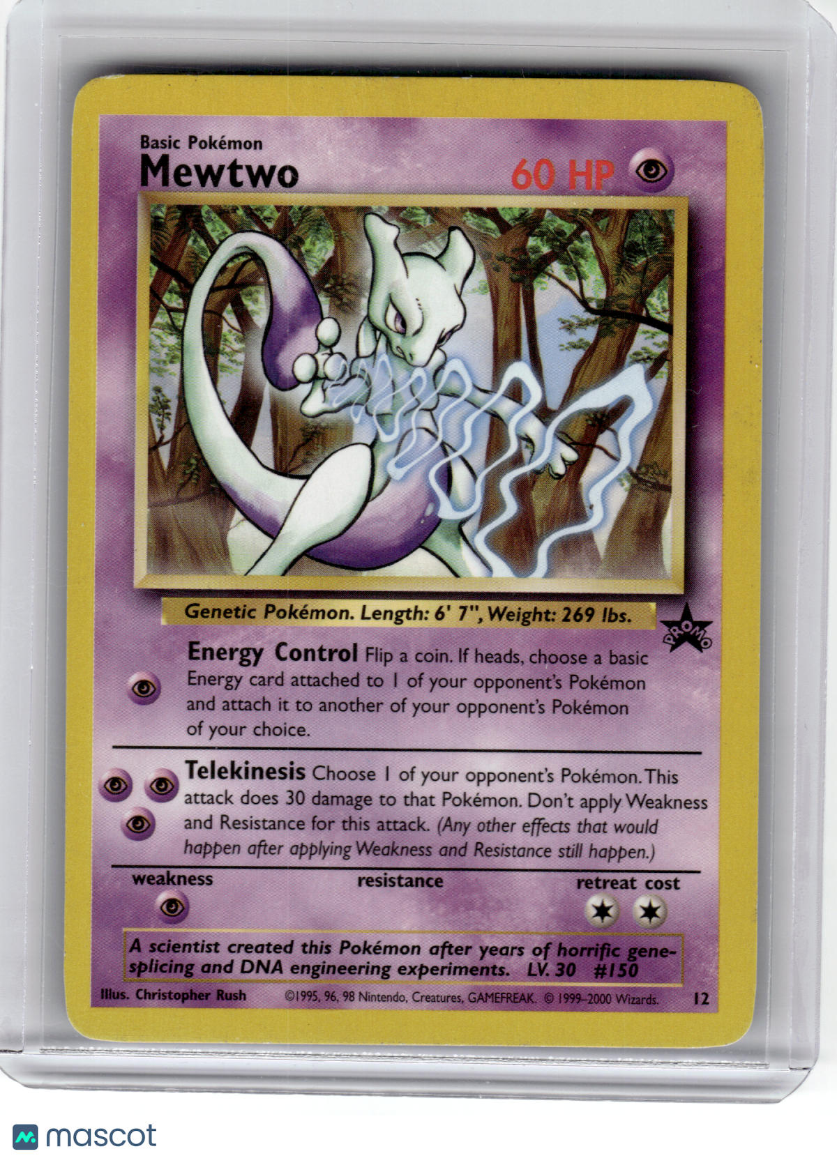 2000 Pokemon—Mewtwo #12 Wizards of the Coast—Black Star Promo Non-Holo [HP]