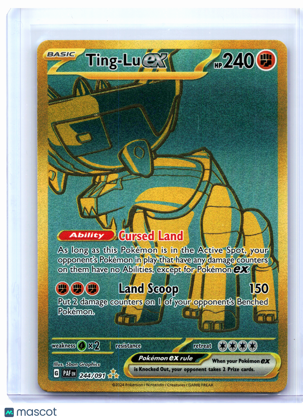2024 Pokemon—Ting-Lu ex #244/091 Paldean Fates—Hyper Rare Holo