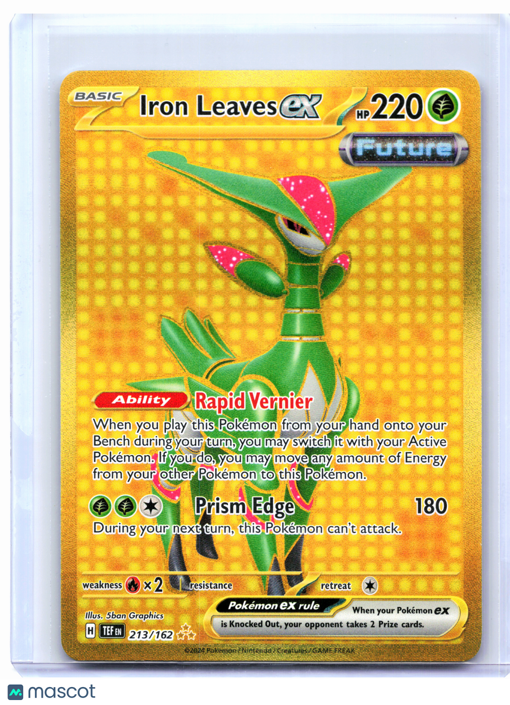 2024 Pokemon—Iron Leaves ex #213/162 Temporal Forces—Hyper Rare Holo