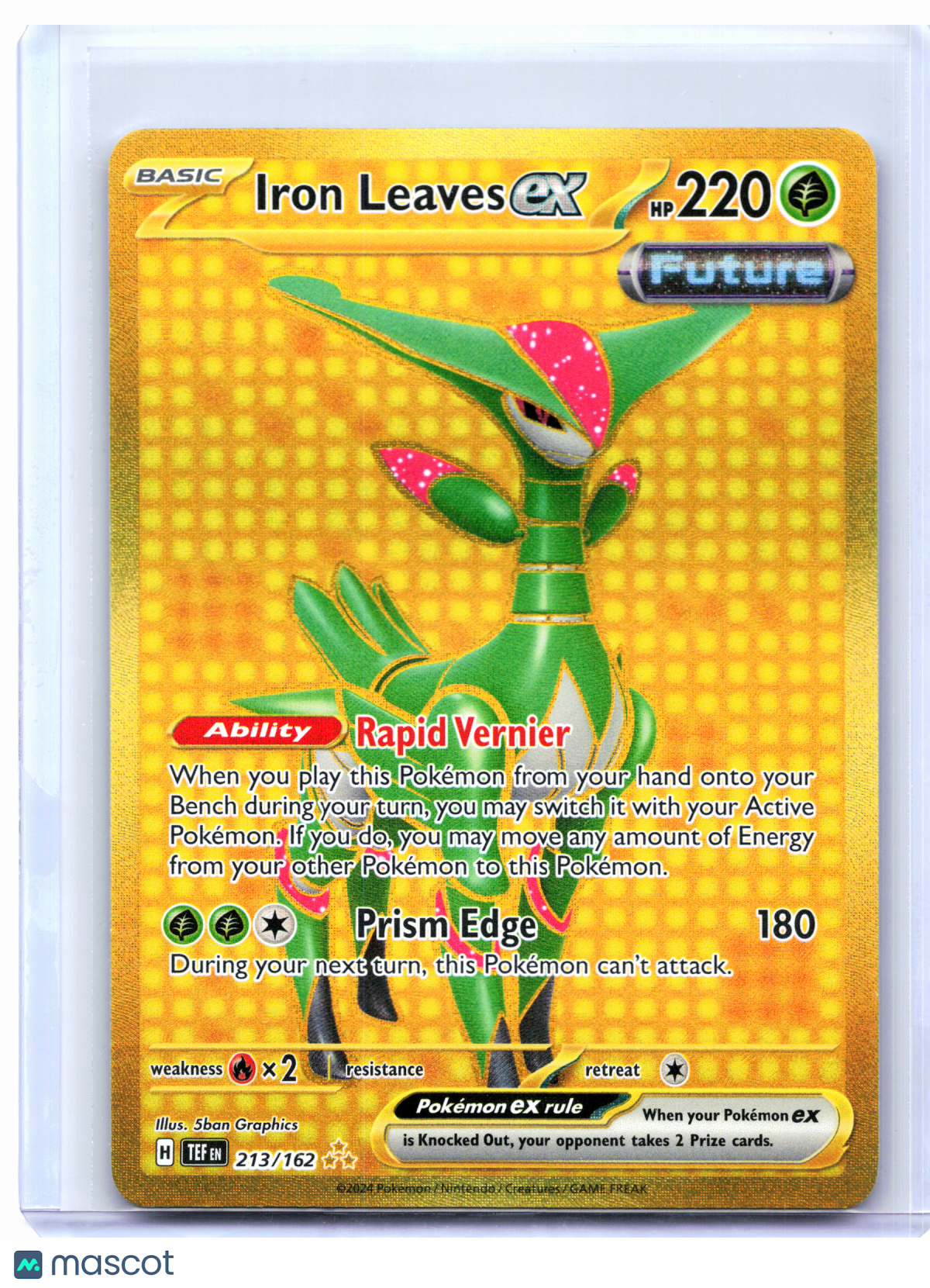 2024 Pokemon—Iron Leaves ex #213/162 Temporal Forces—Hyper Rare Holo