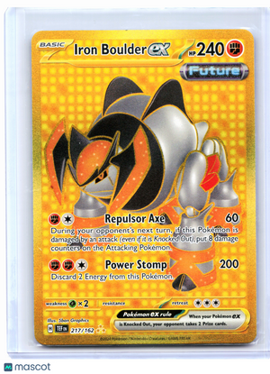 2024 Pokemon—Iron Boulder ex #217/162 Temporal Forces—Hyper Rare Holo