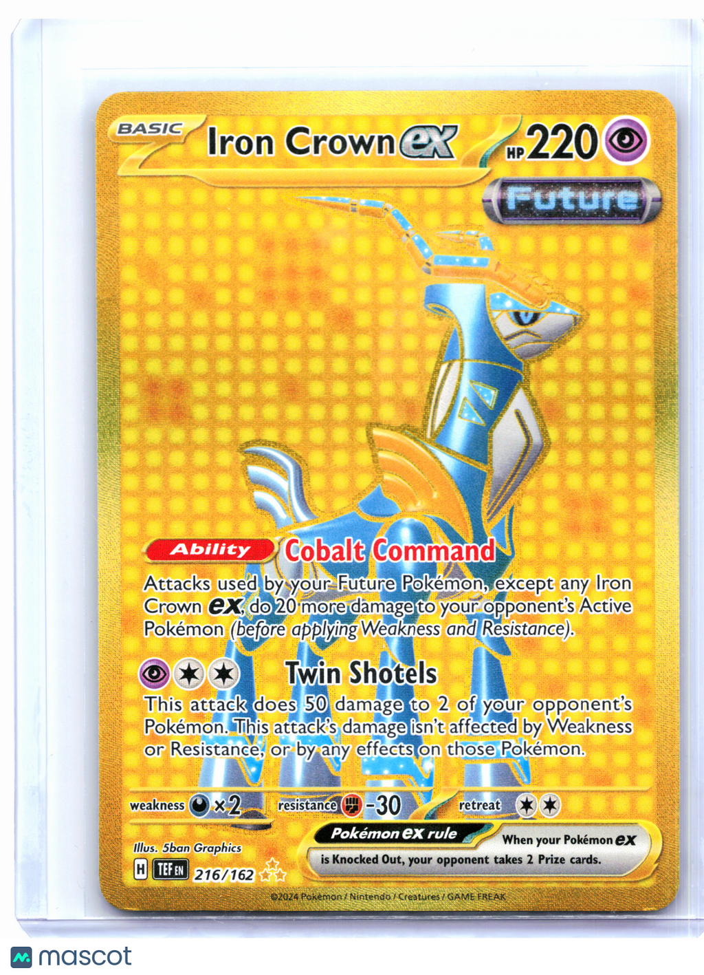 2024 Pokemon—Iron Crown ex #216/162 Temporal Forces—Hyper Rare Holo