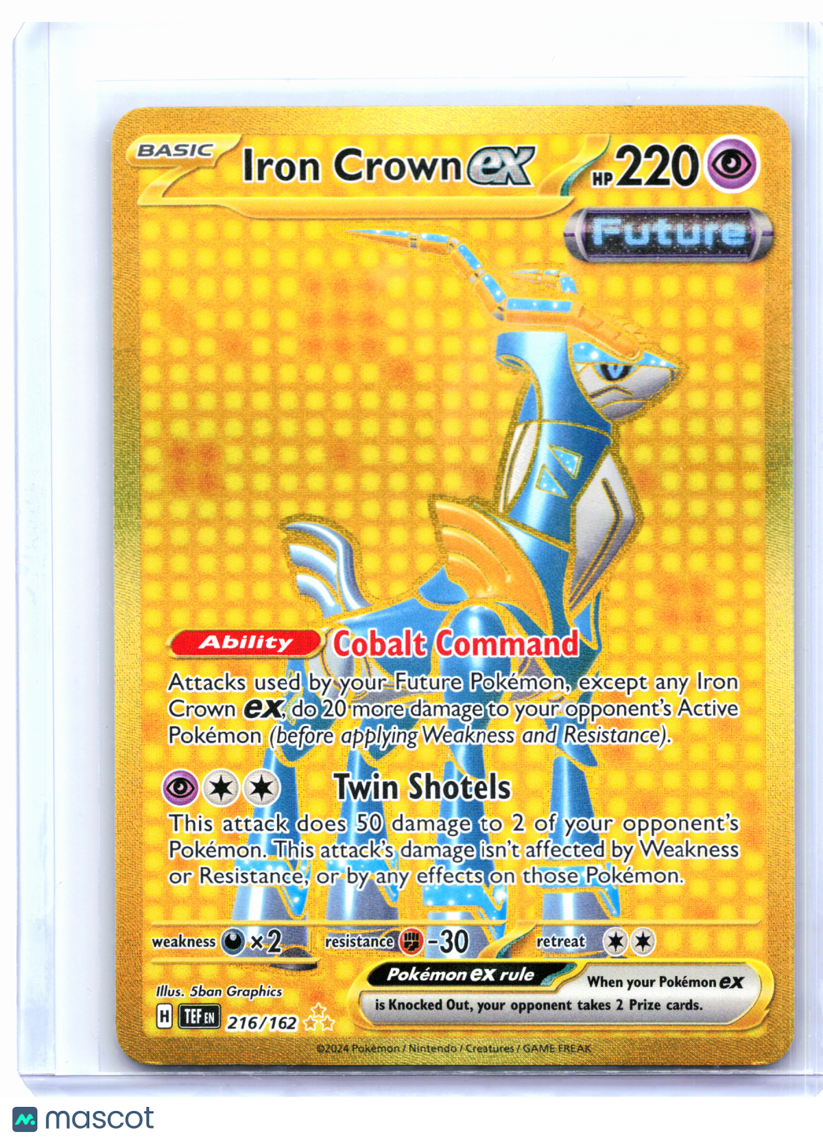 2024 Pokemon—Iron Crown ex #216/162 Temporal Forces—Hyper Rare Holo